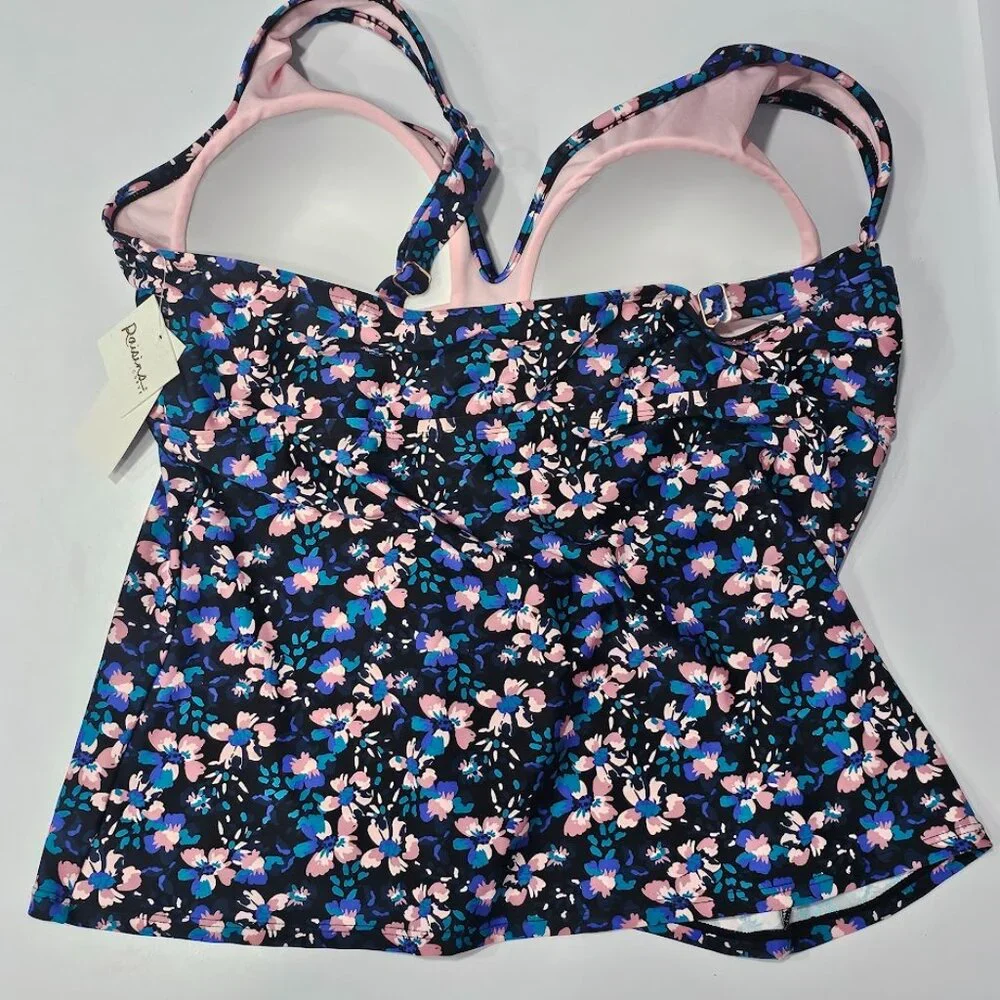 Raisins Curve Trendy Plus Size Tanzania Floral Tankini Top - Picture 6 of 8